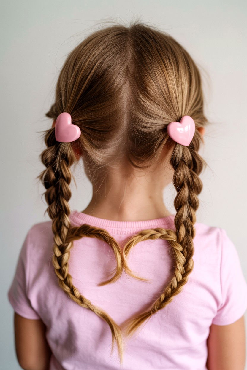 Kids Heart Braid - 25 Heart Braid Valentine's Day Ideas