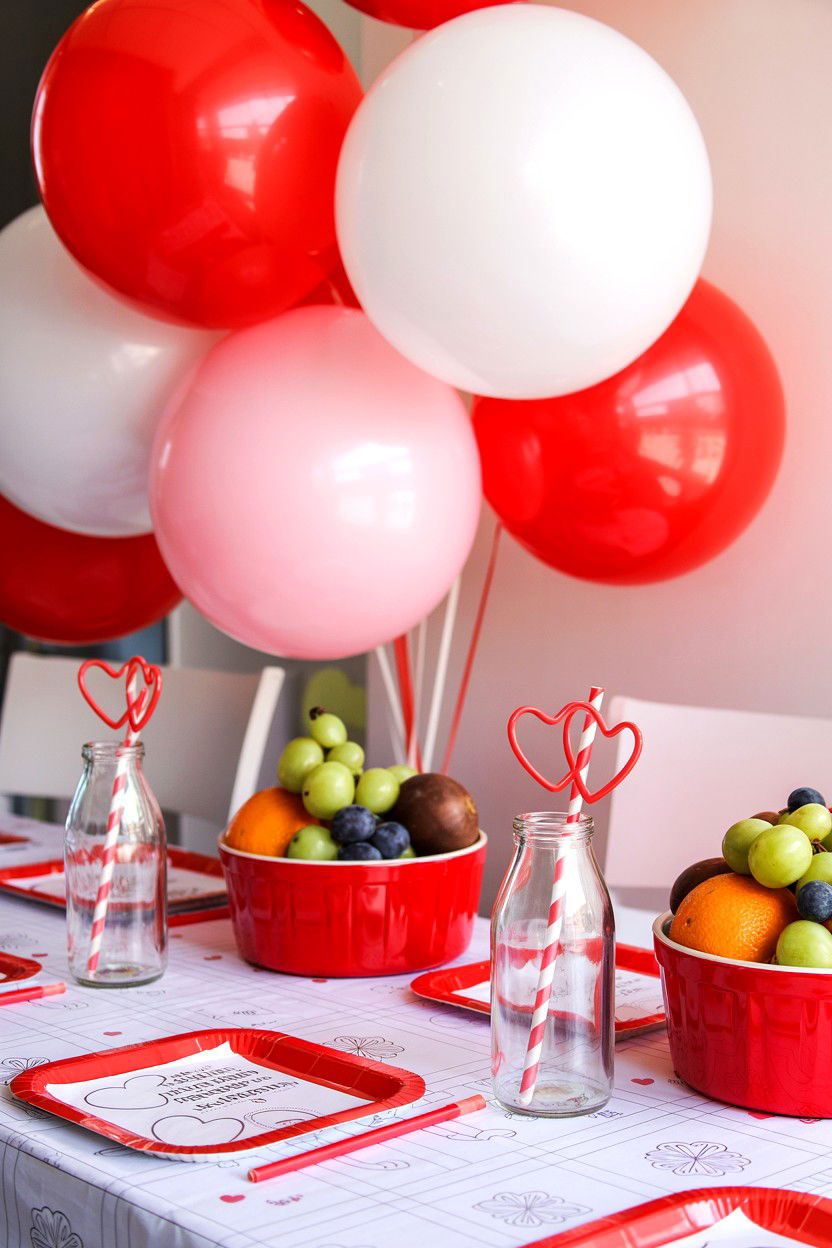 Kids valentine party table - 25 Valentine's Day Table Decor Ideas