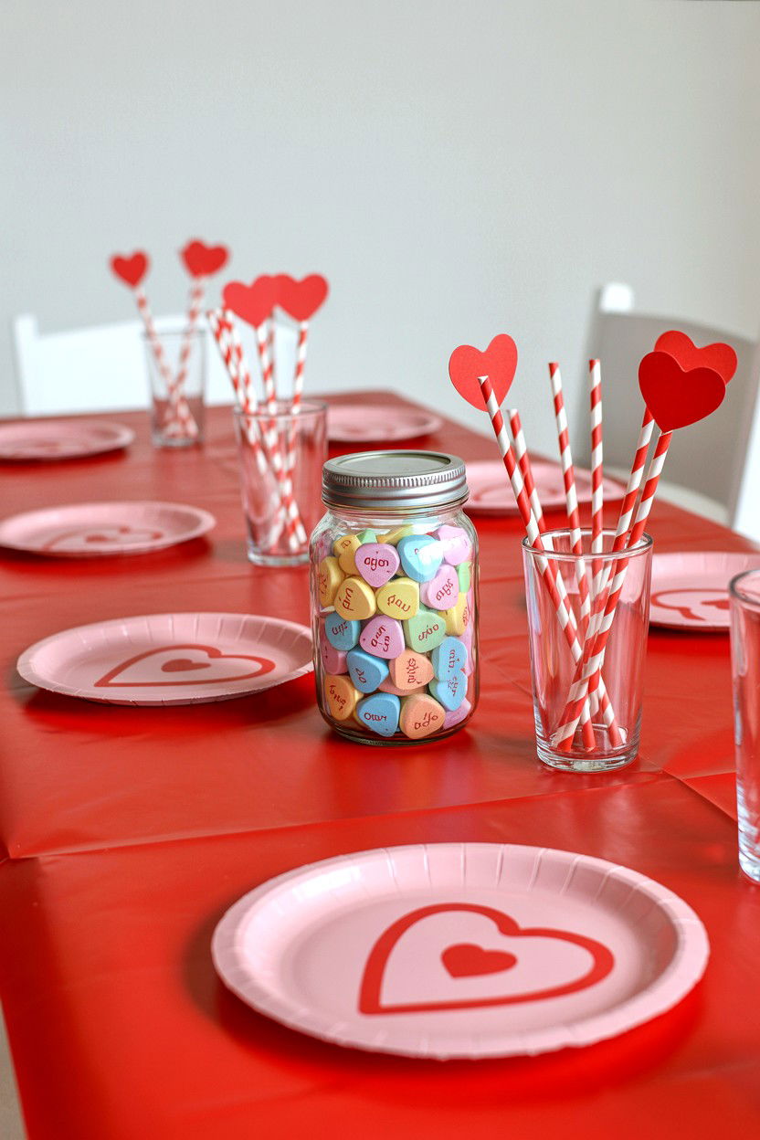Kids valentine party table - 25 Valentine's Day Table Setting Ideas