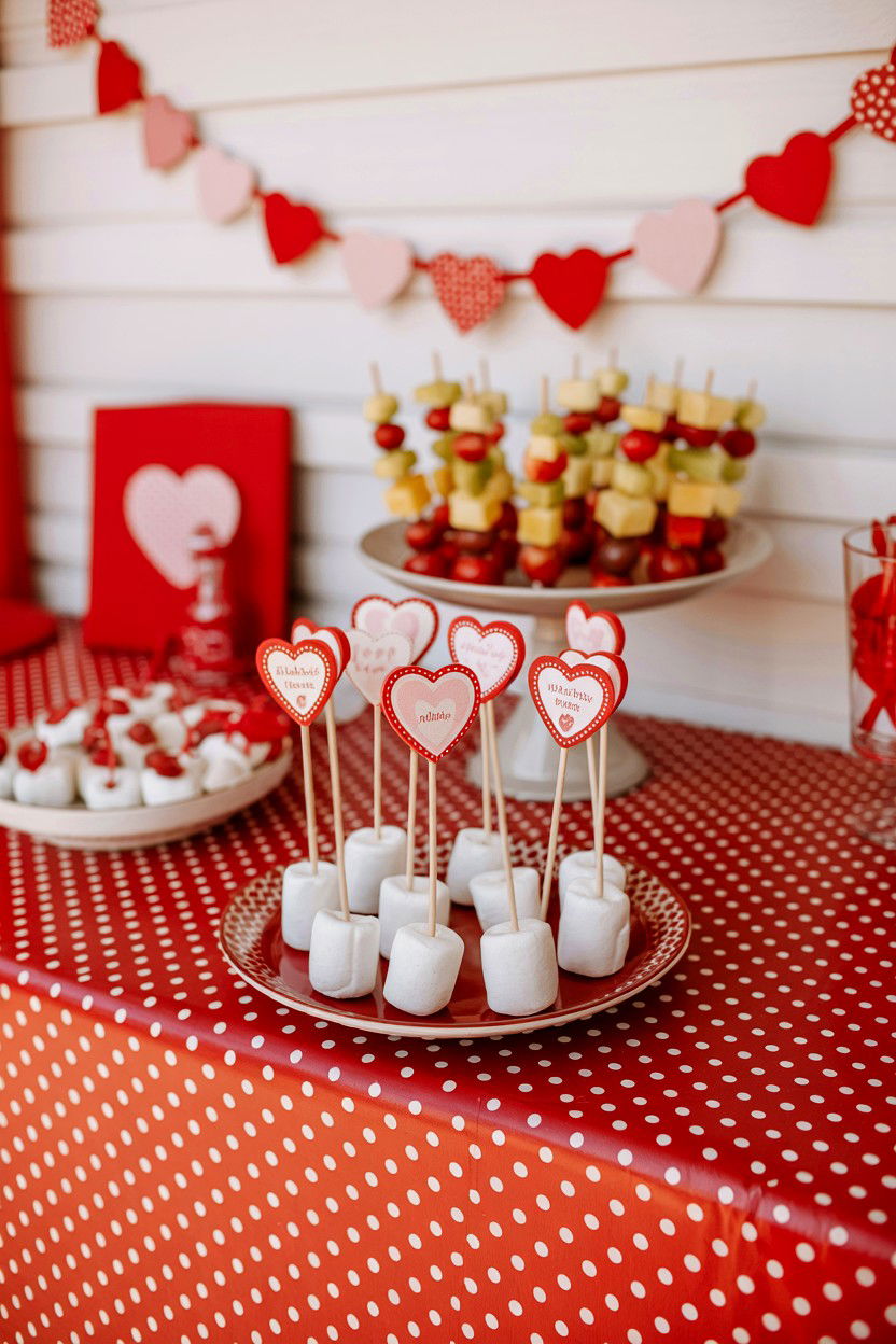 Kids valentine party treat table - 25 Valentine's Day Dessert Table Ideas