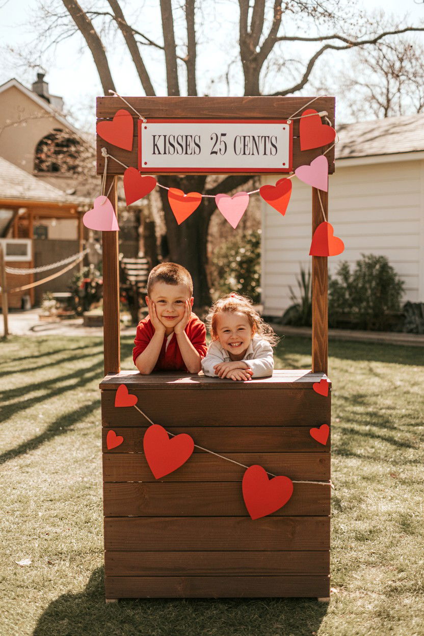 Kissing Booth Prop - 25 Valentine's Day Family Photo Ideas
