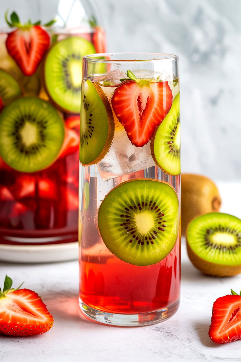 Kiwi Strawberry Sangria - 25 Valentine's Day Sangria Ideas