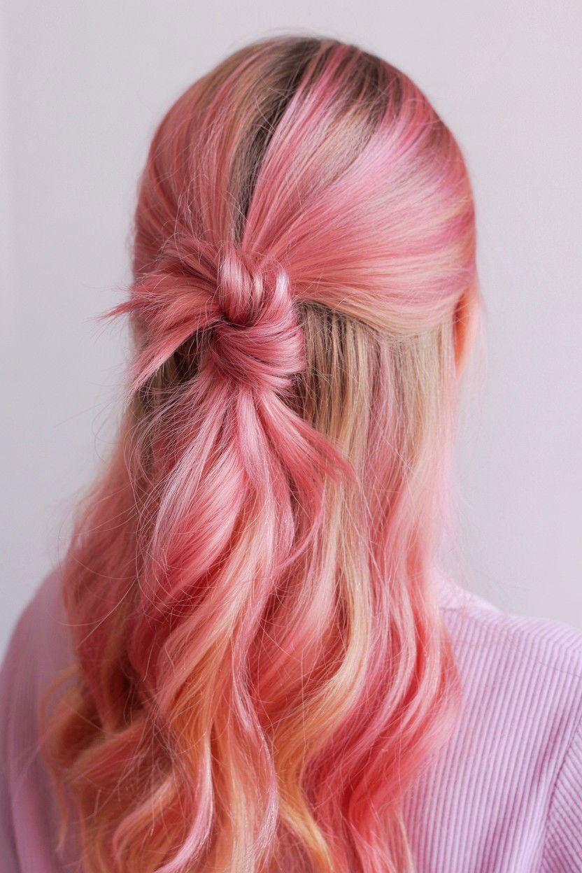 Knotted Half Up Style - 25 Valentine's Day Half Up Half Down Hair