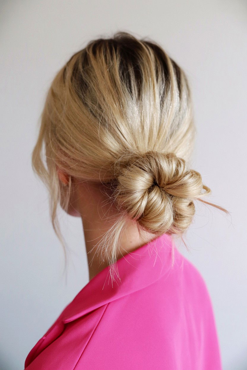 Knotted Low Bun - 25 Valentine's Day Low Bun Hairstyles