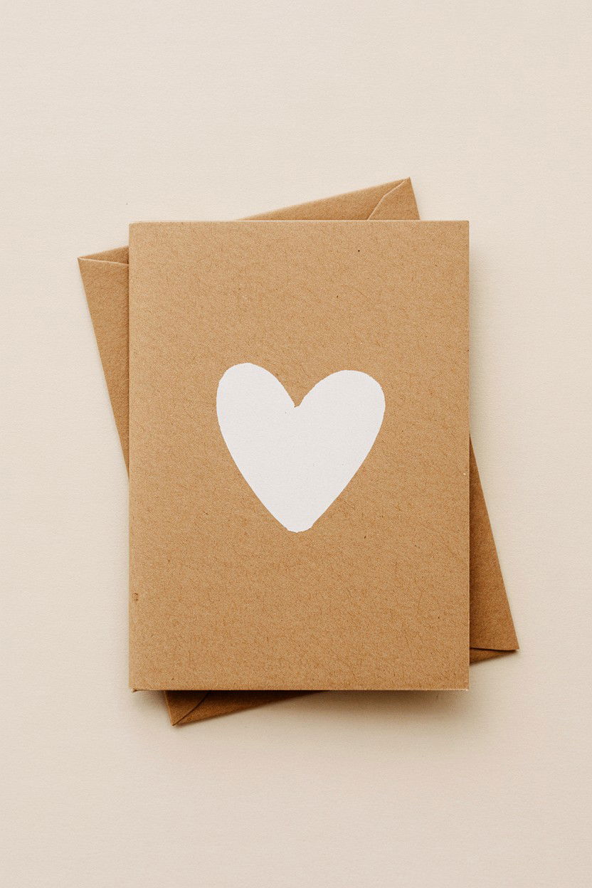 Kraft Paper Note - 25 Minimalist Valentine's Day Card Ideas