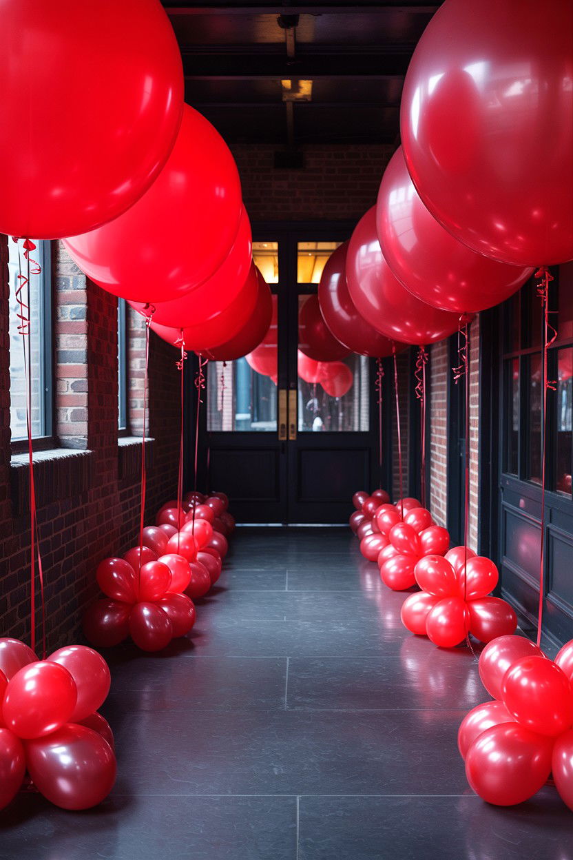 LED Balloon Pathway - 25 Valentine's Day LED Balloon Ideas