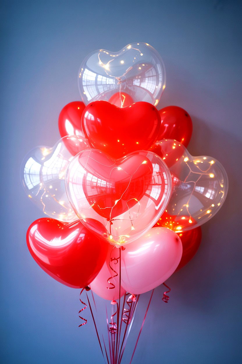LED Heart Balloon - 25 Heart Balloon Decoration Ideas