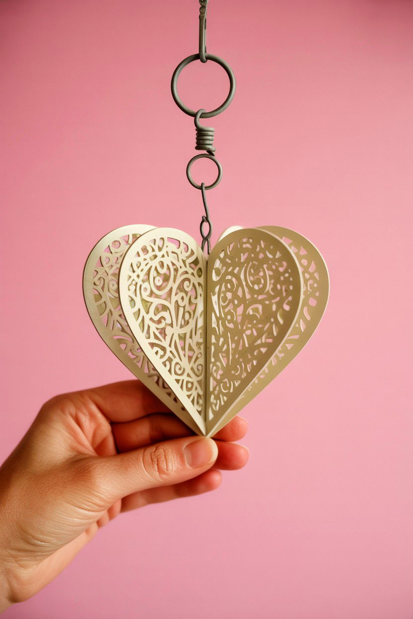 Lace Pattern Heart Spinner - 25 Valentine's Day Wind Spinner Ideas