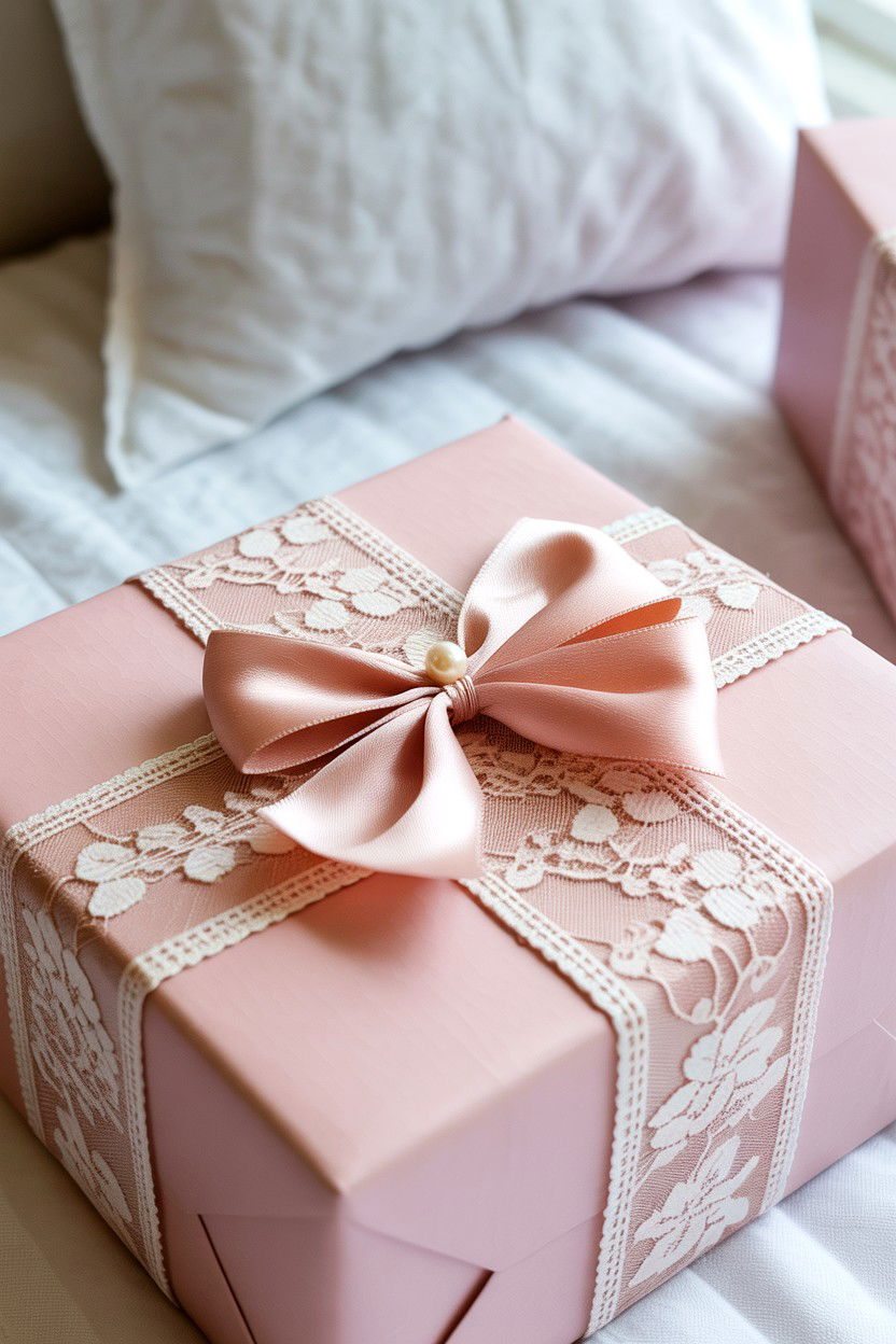 Lace Ribbon Wrap - 25 Valentine's Day Gift Wrapping Ideas