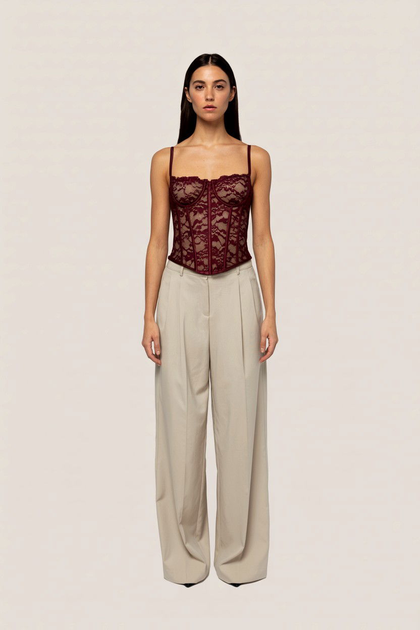 Lace corset top - 25 Valentine's Day Lace Outfit Ideas