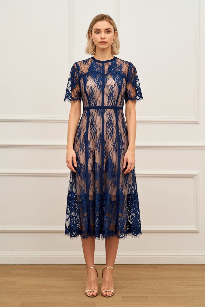 Lace midi dress - 25 Valentine's Day Lace Outfit Ideas