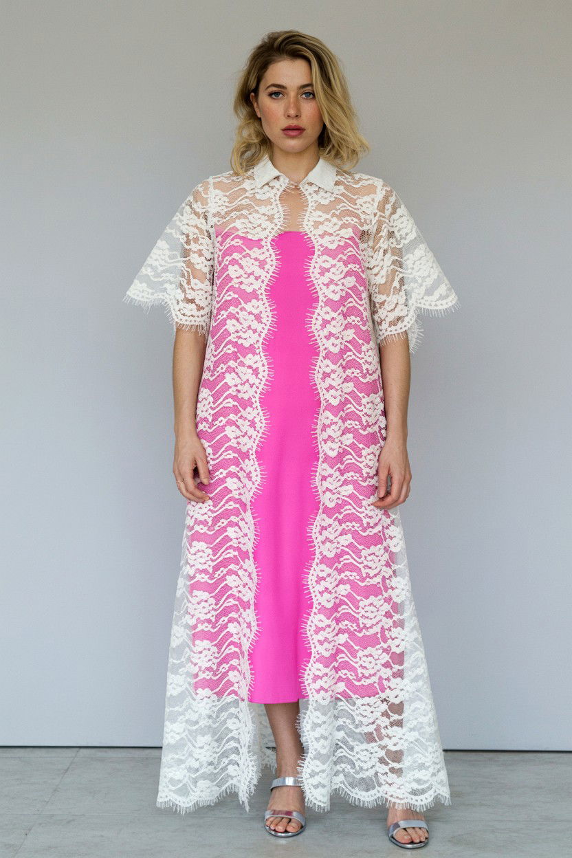 Lace overlay dress - 25 Valentine's Day Lace Outfit Ideas