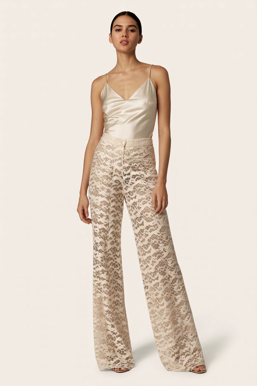 Lace pants - 25 Valentine's Day Lace Outfit Ideas