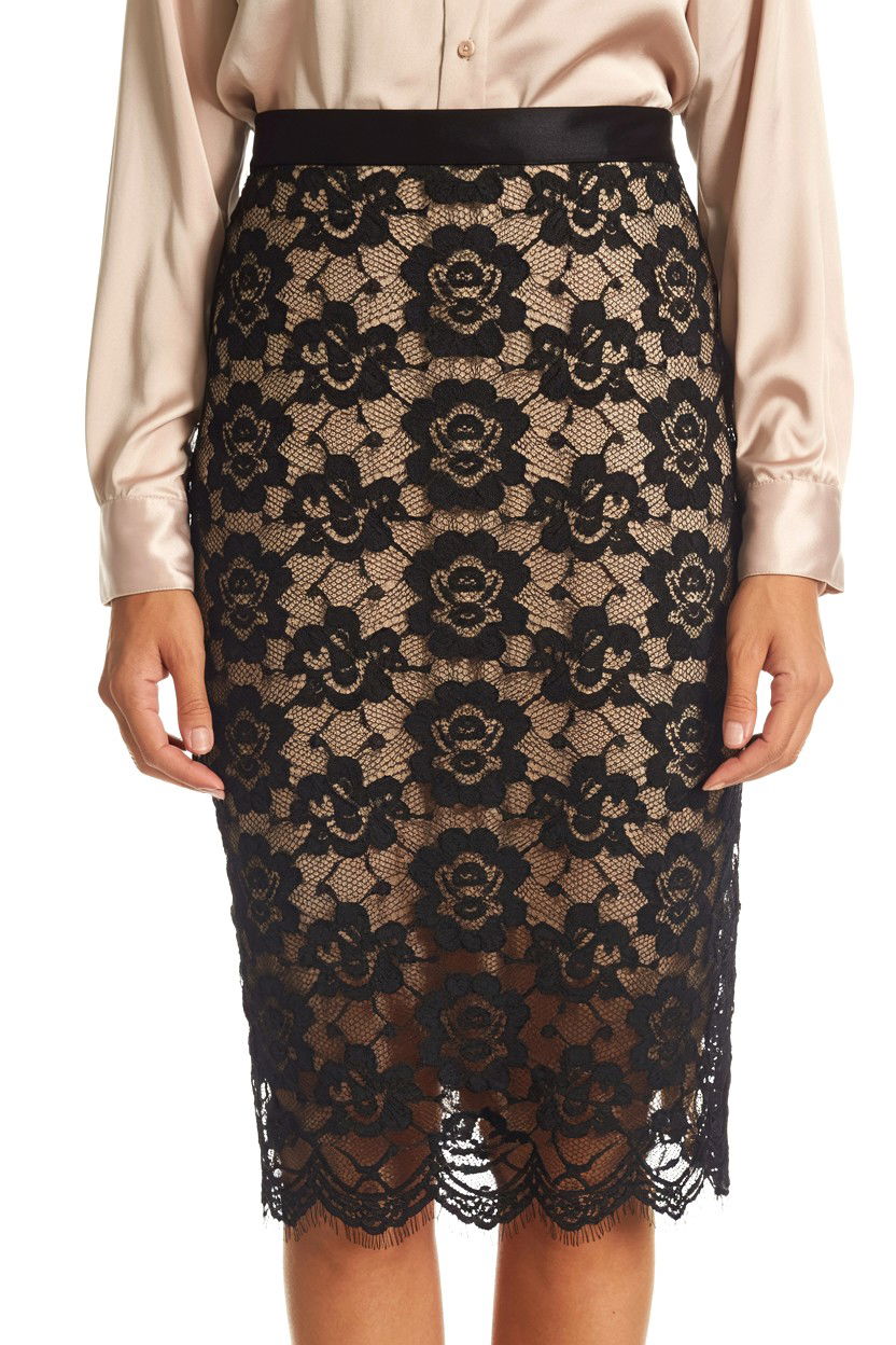 Lace pencil skirt - 25 Valentine's Day Lace Outfit Ideas