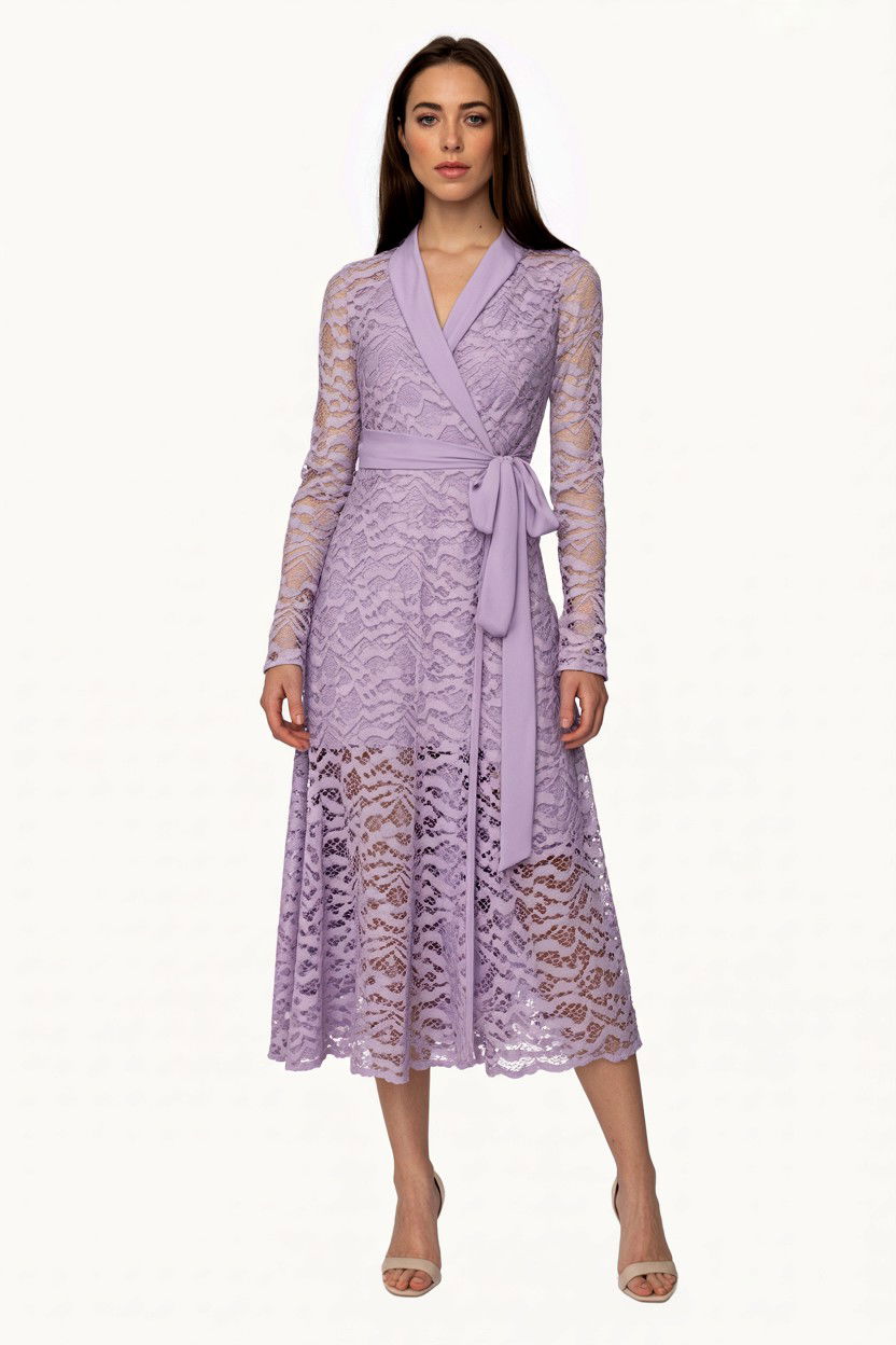 Lace wrap dress - 25 Valentine's Day Lace Outfit Ideas