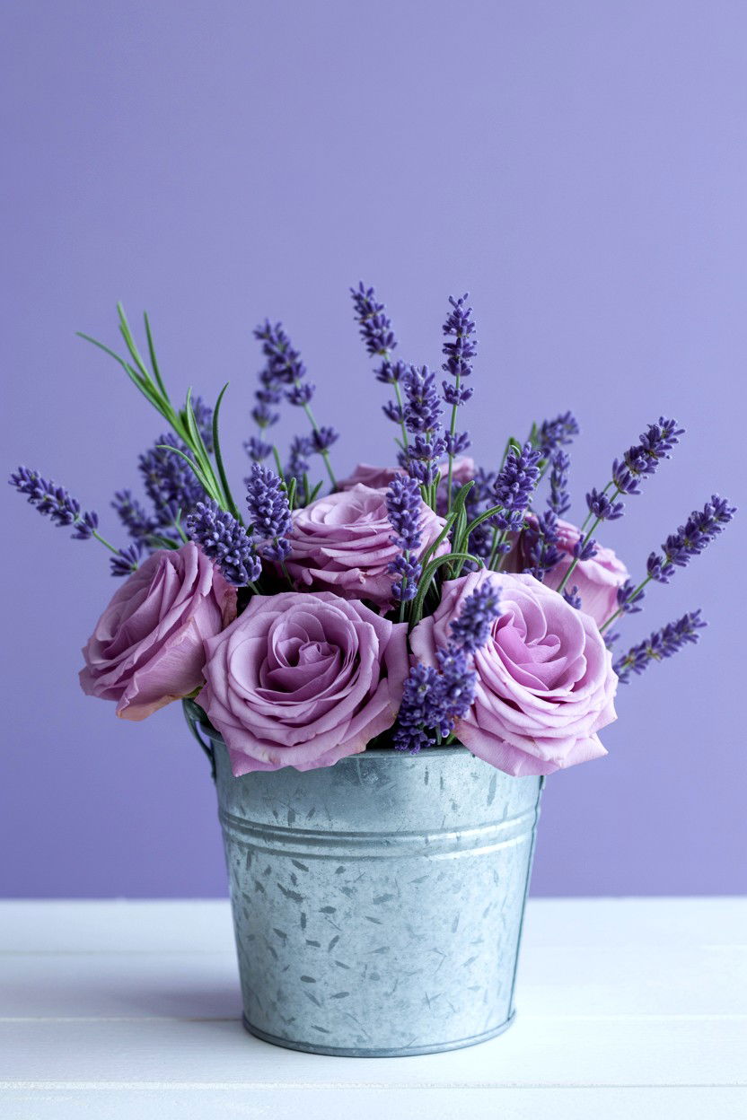 Lavender And Rose Bouquet - 25 Valentine's Day Flower Arrangement Ideas