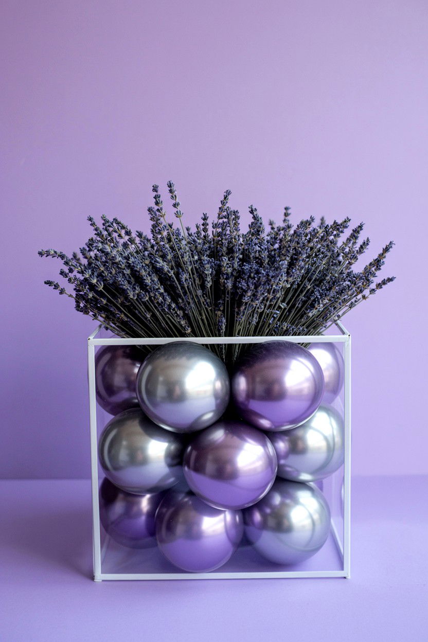 Lavender Balloon Box - 25 Valentine's Day Balloon Box Ideas