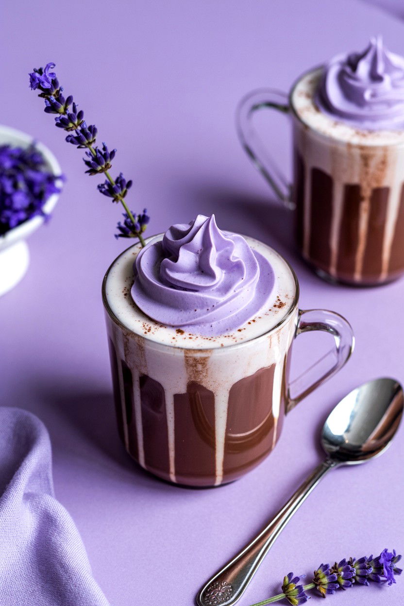 Lavender Hot Chocolate - 25 Valentine's Day Hot Chocolate Recipes