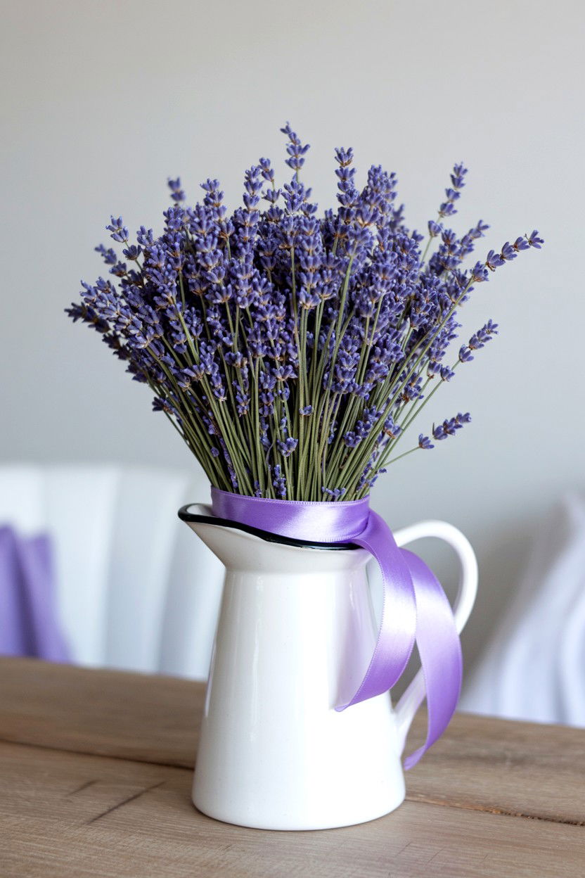 Lavender bundle centerpiece - 25 Valentine's Day Centerpiece Ideas