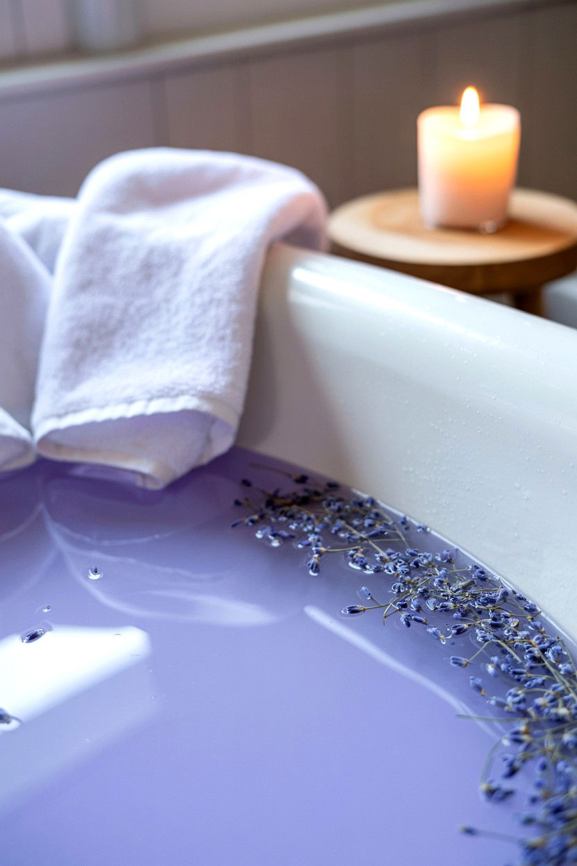 Lavender milk bath - 25 Valentine's Day Bubble Bath Ideas