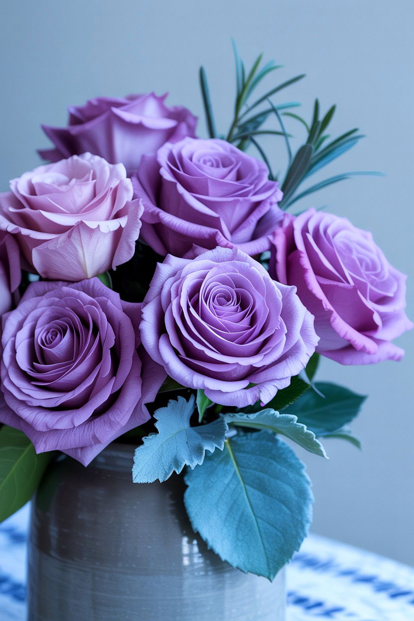 Lavender rose arrangement - 25 Valentine's Day Rose Arrangement Ideas