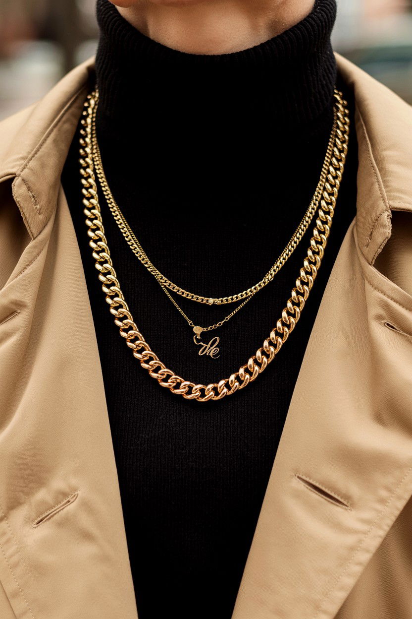 Layered Gold Chains - 25 Valentine's Day Necklace Ideas