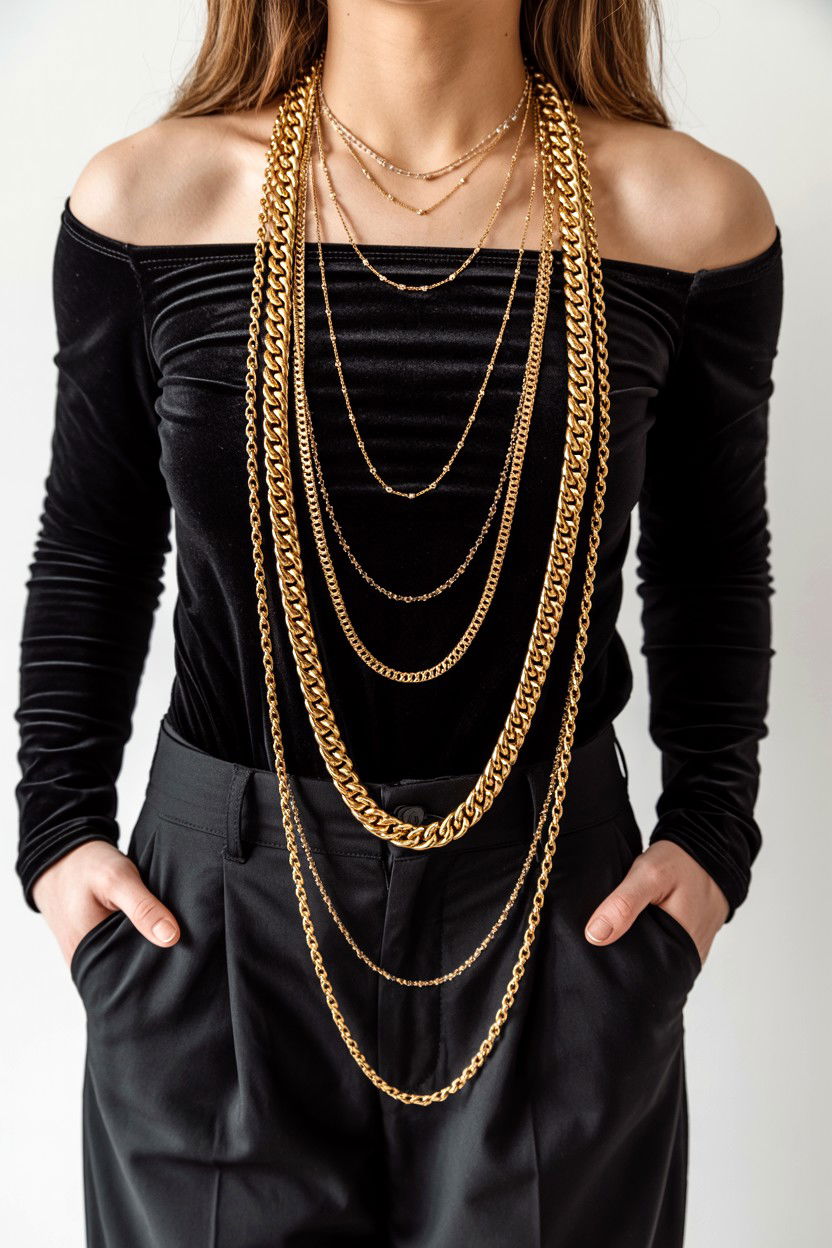 Layered Gold Chains - 25 Valentine's Day Jewelry Styling Ideas