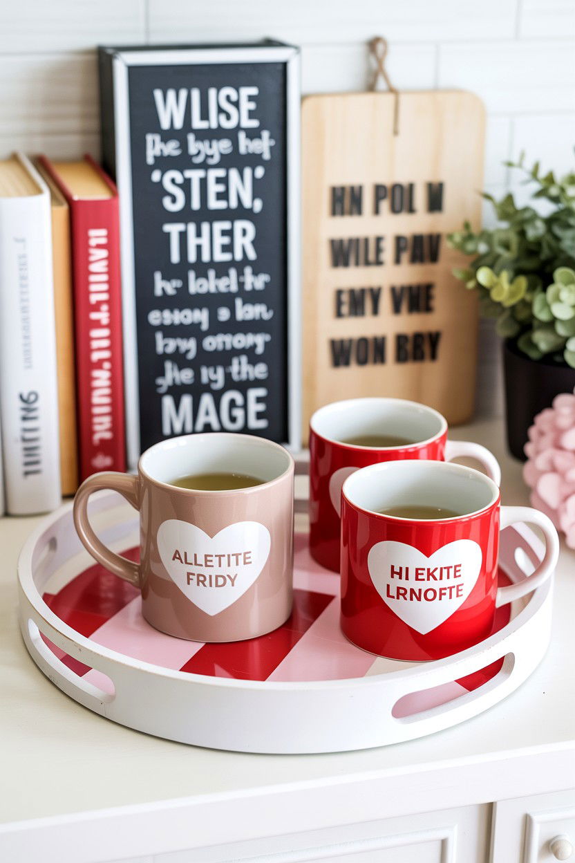 Layered Neutral Valentine Tray - 25 Neutral Valentine's Day Tiered Tray Ideas