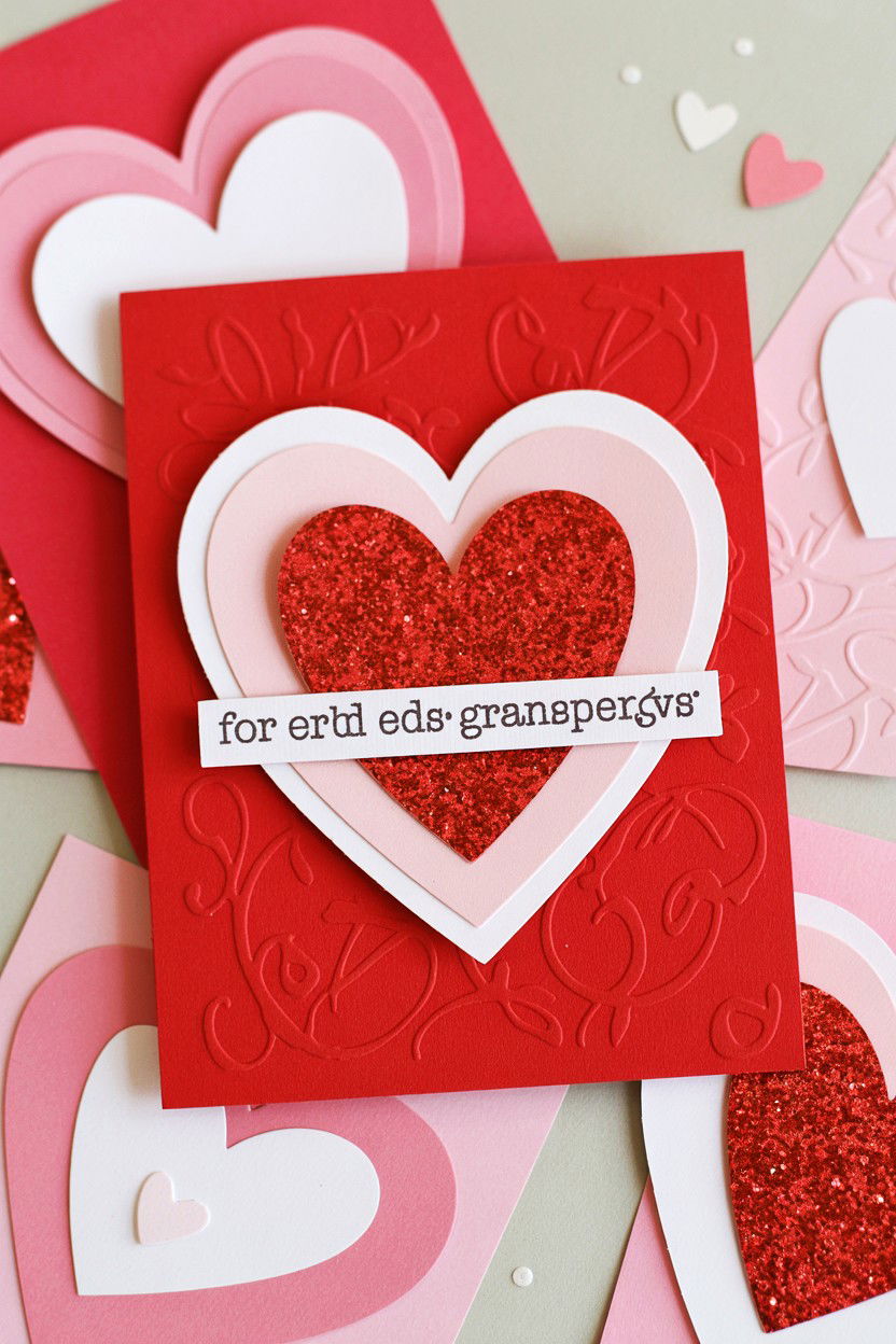 Layered Paper Card - 25 Valentine's Day Cards for Grandparents