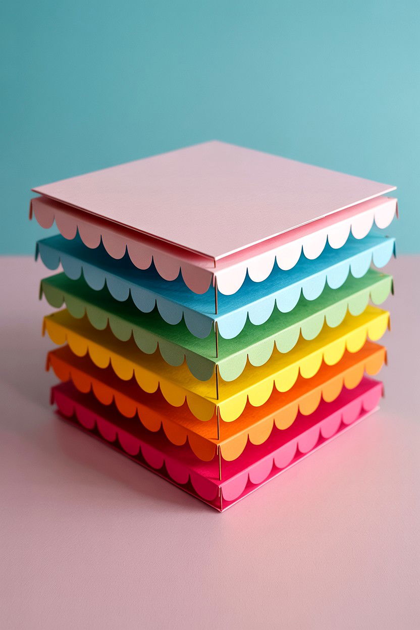 Layered Paper Explosion Box - 25 Valentine's Day Explosion Box Ideas