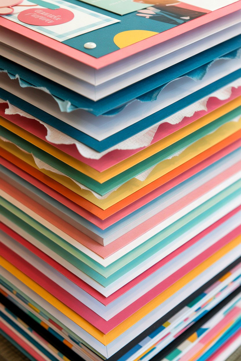 Layered Paper Scrapbook - 25 Valentine's Day Scrapbook Layout Ideas