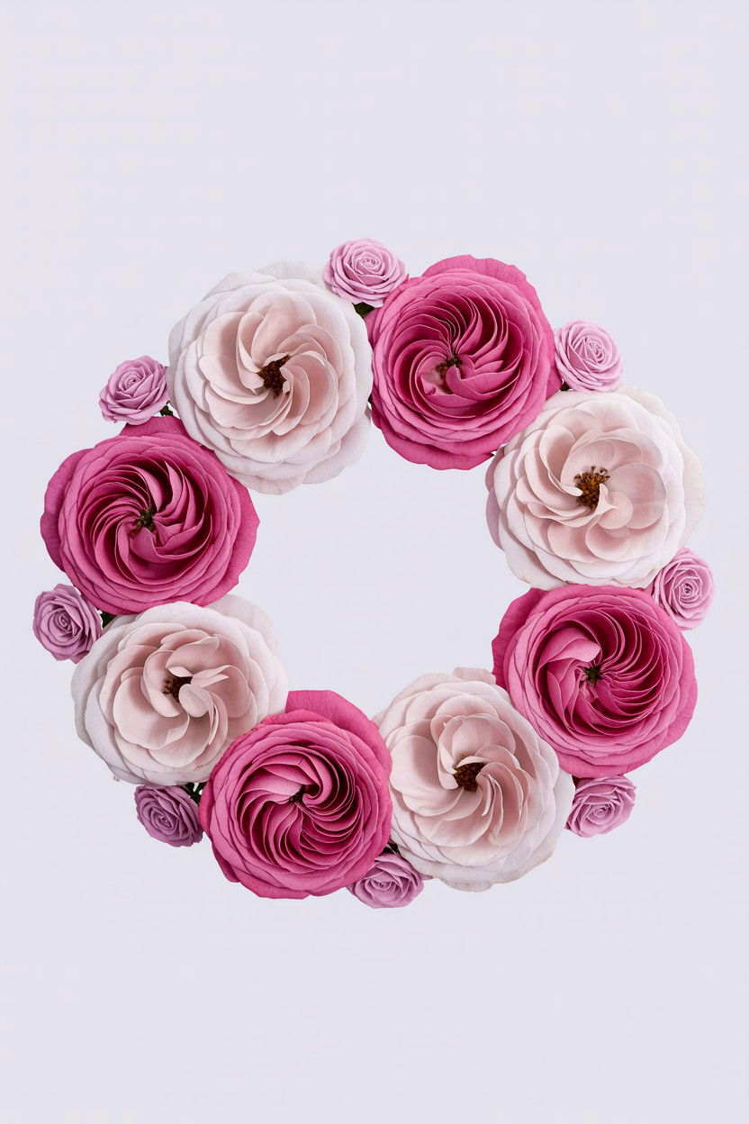 Layered Rose Wreath - 25 Rose Valentine's Day Wreath Ideas