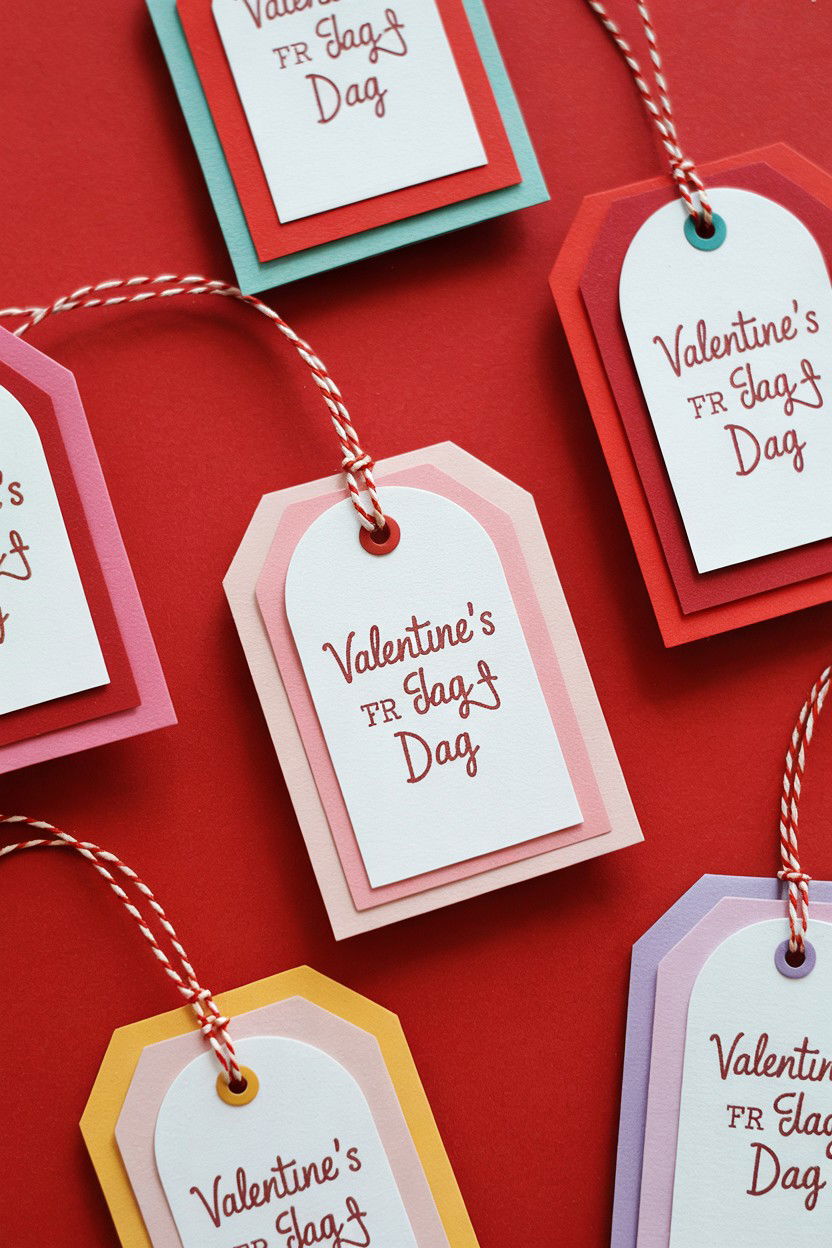 Layered gift tags - 25 Valentine's Day Gift Tag Ideas