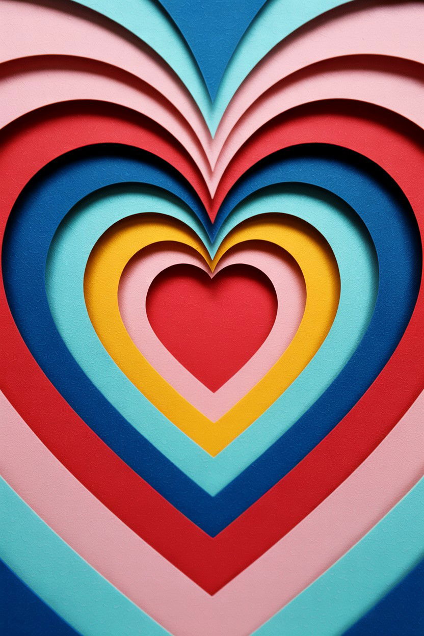 Layered paper cut card - 25 Sentimental Valentine's Day Card Ideas