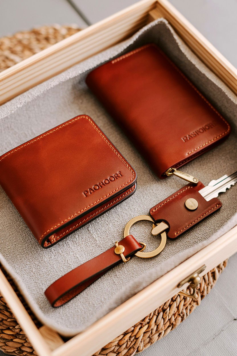 Leather Accessory Set - 25 Valentine's Day Luxury Gift Basket Ideas