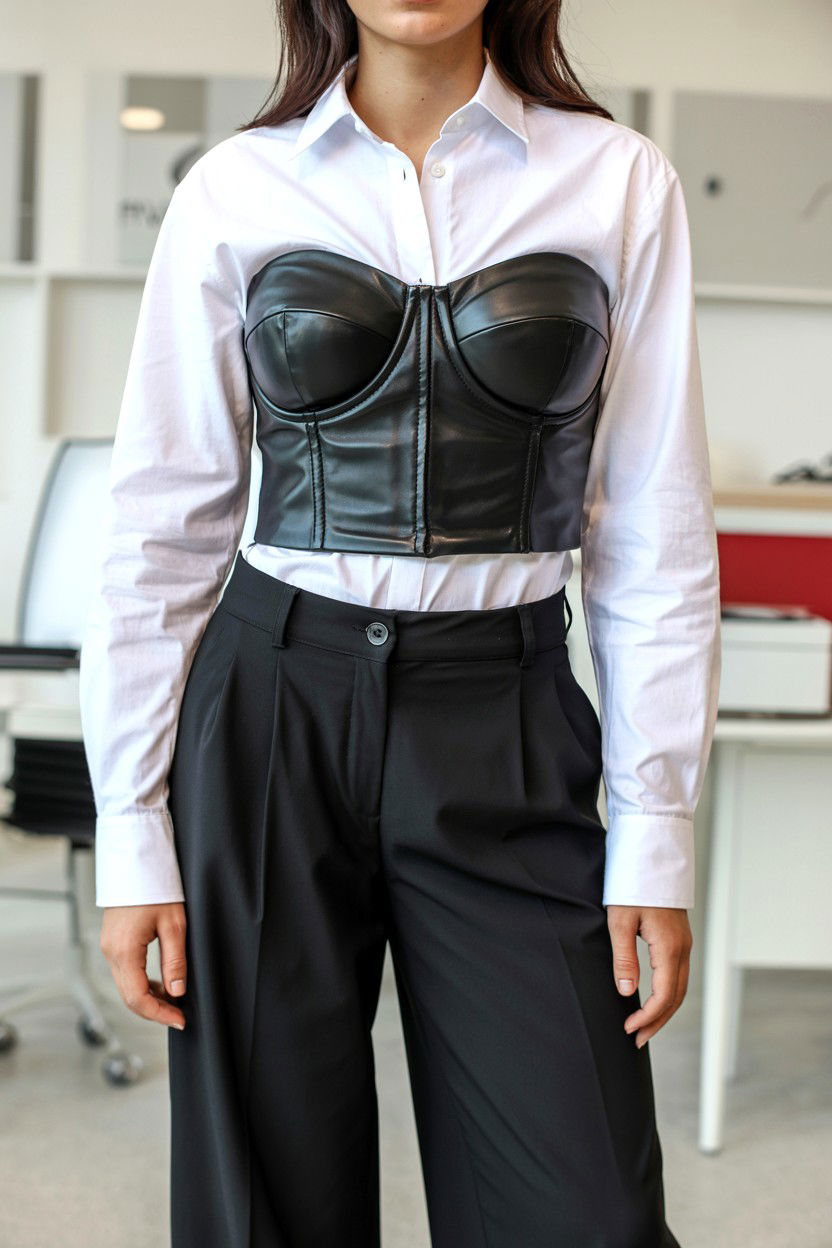 Leather Bustier - 25 Valentine's Day Leather Outfit Ideas