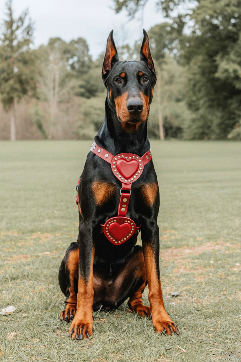 Leather Heart Pet Harness - 25 Valentine's Day Pet Harness Ideas
