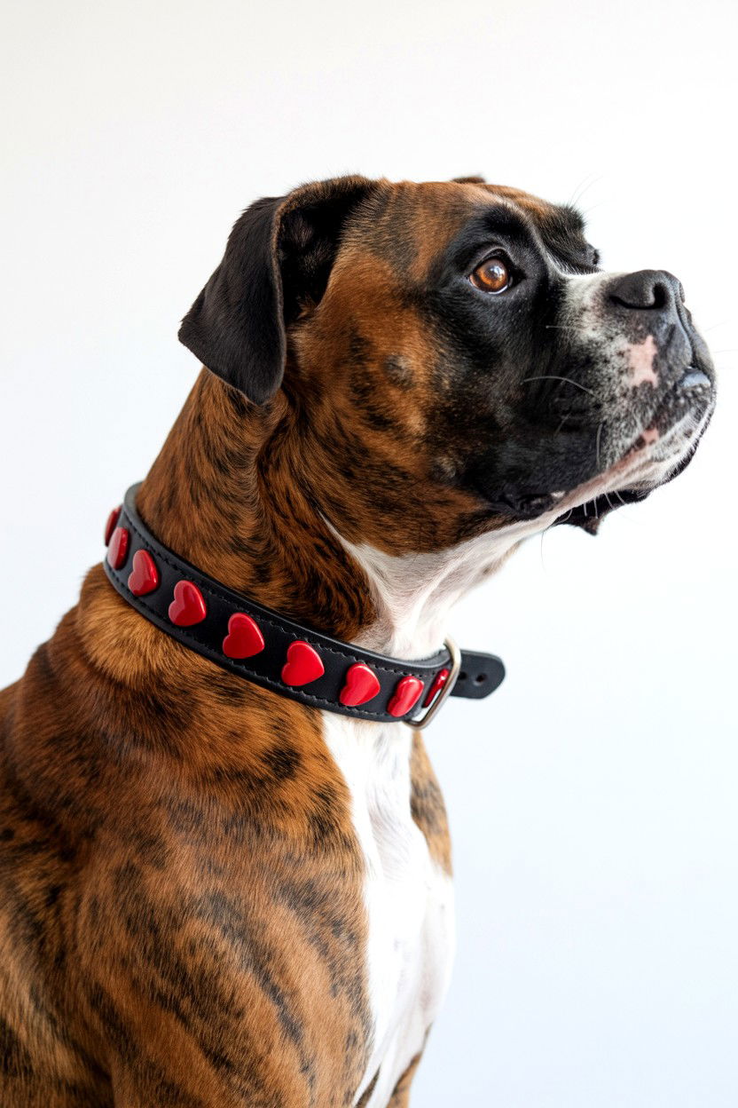 Leather Heart Studded Collar - 25 Valentine's Day Pet Collar Ideas
