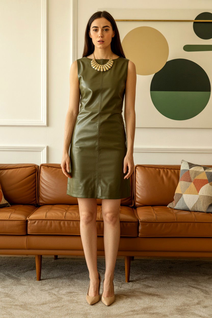 Leather Shift Dress - 25 Valentine's Day Leather Outfit Ideas