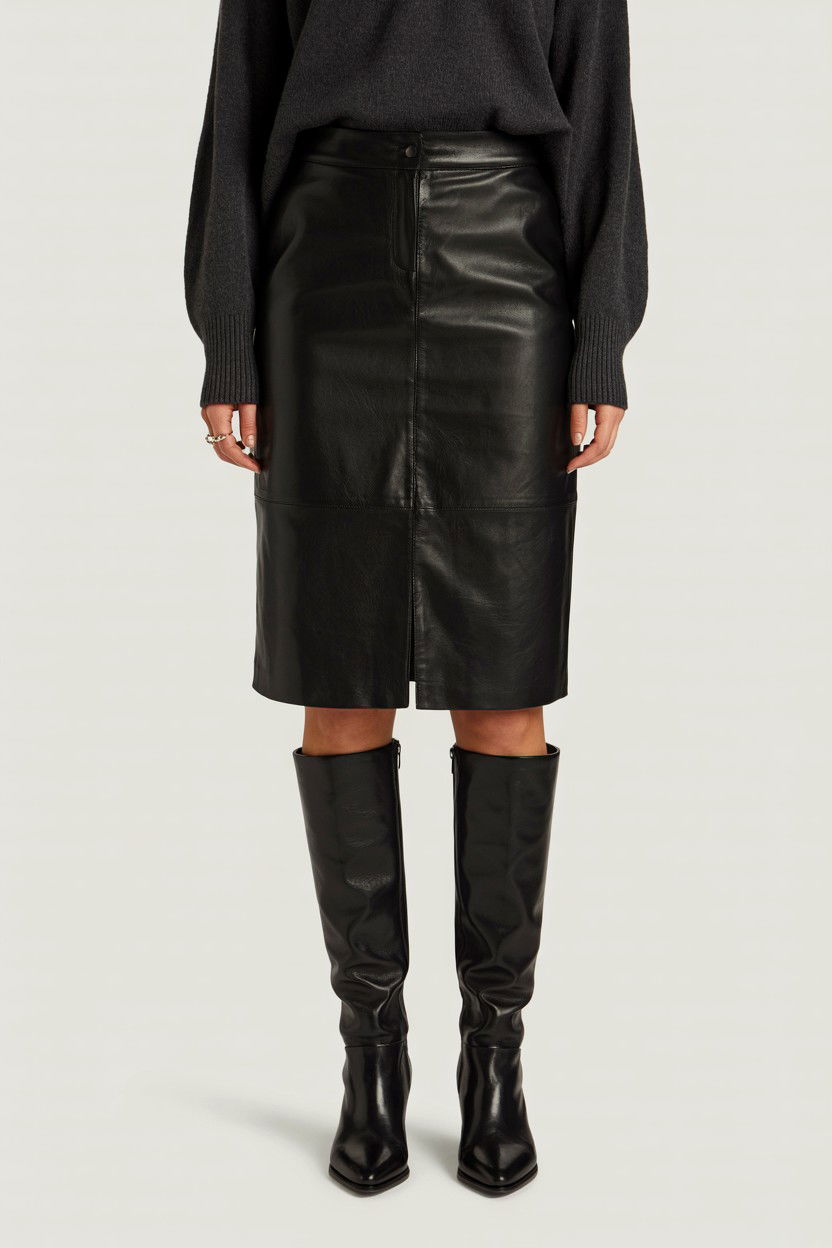 Leather Skirt With Cashmere - 25 Valentine's Day Old Money Outfits