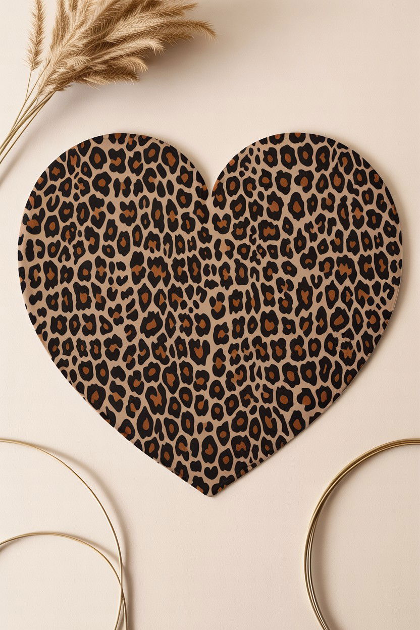 Leopard Print Heart Mat - 25 Valentine's Day Doormat Ideas