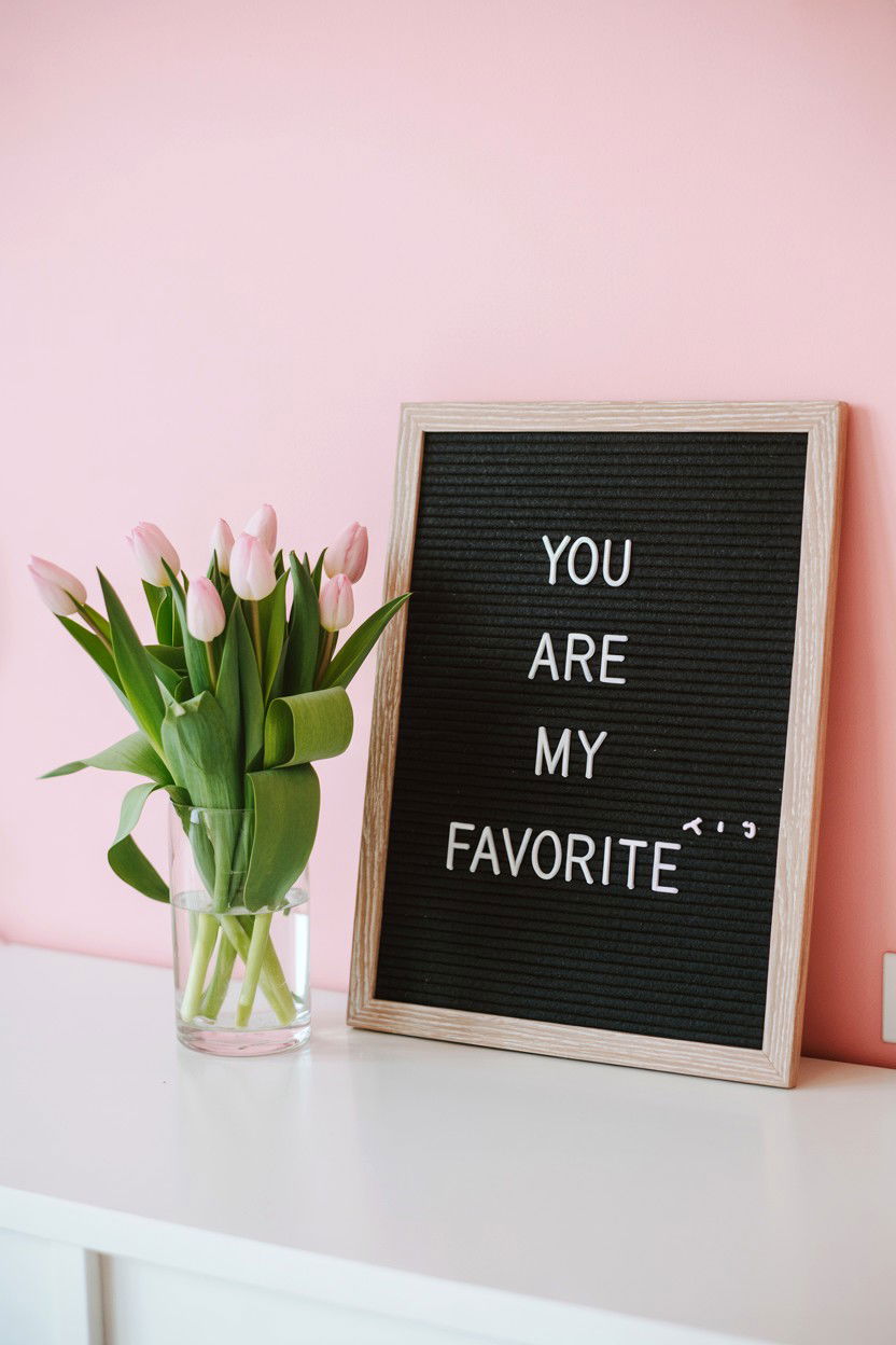 Letter Board Romantic Quotes - 25 Valentine's Day Indoor Photo Ideas