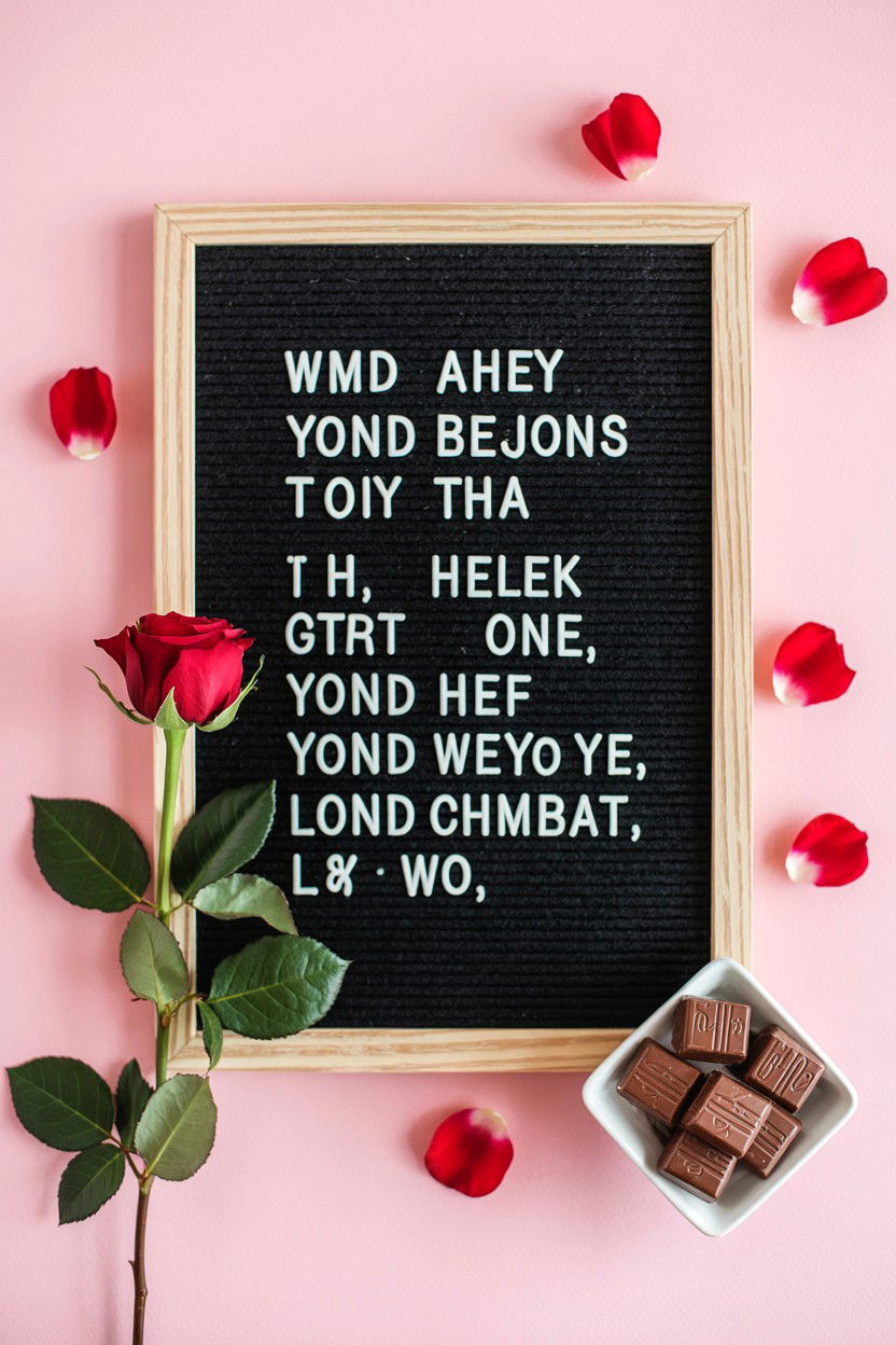 Letter Board Valentine Quotes - 25 Valentine's Day Console Table Ideas