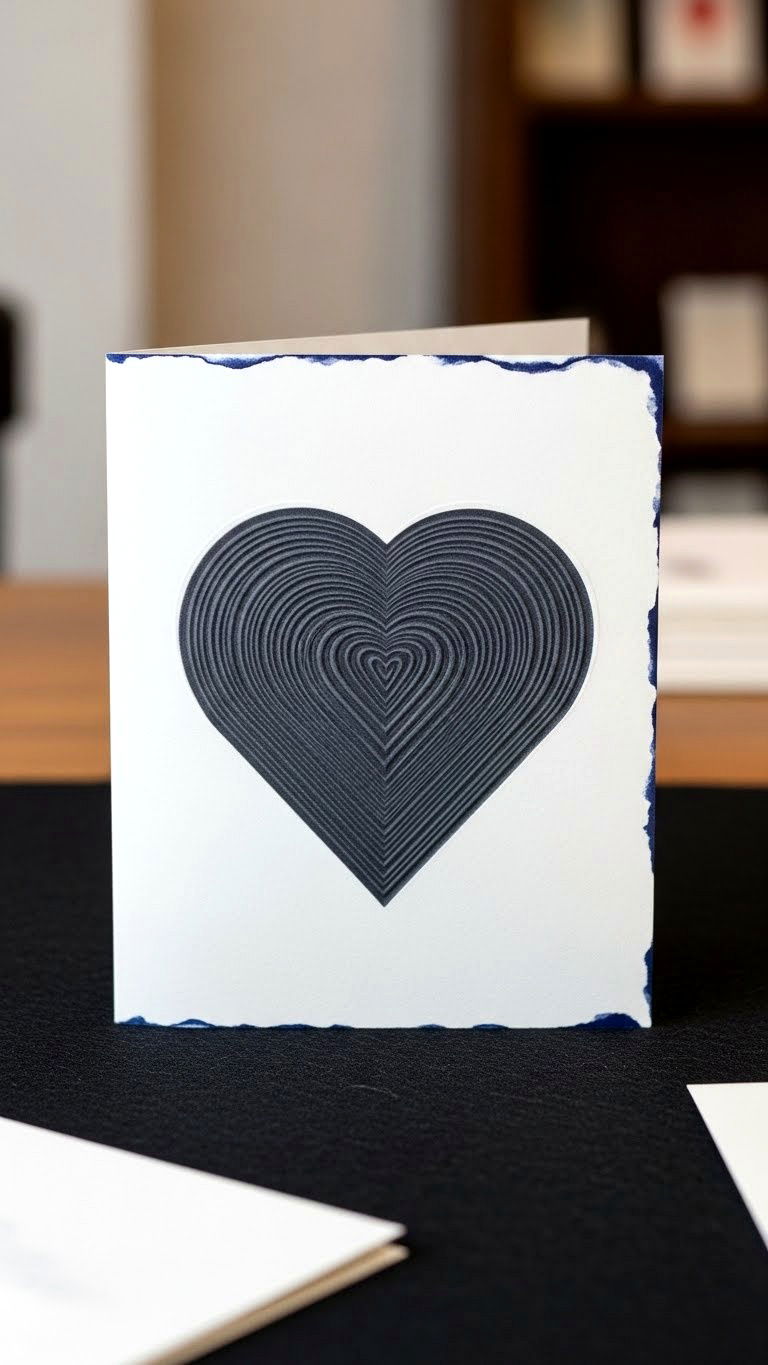 Letterpress Heart Card - 25 valentine's day card designs