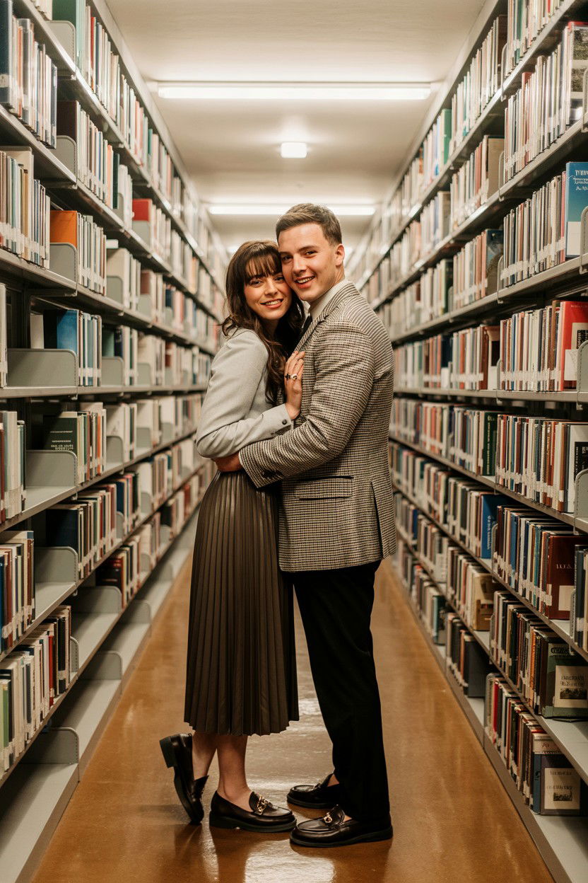 Library Engagement Photos - 25 Valentine's Day Engagement Photo Ideas