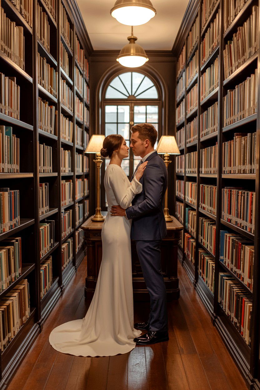 Library Interior Wedding - 25 Valentine's Day Elopement Ideas