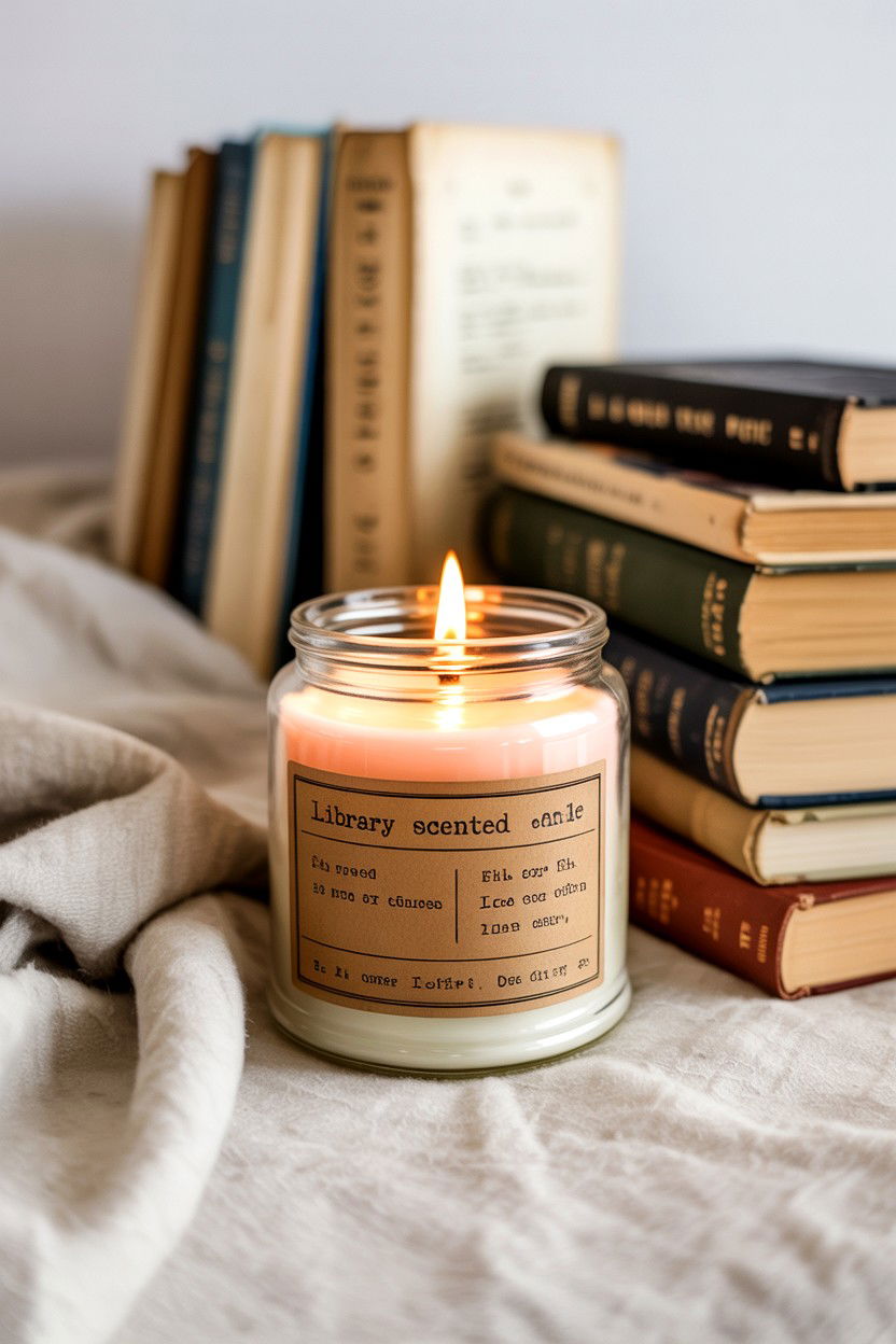 Library Scented Candle - 25 Book Lover Valentine's Day Gifts