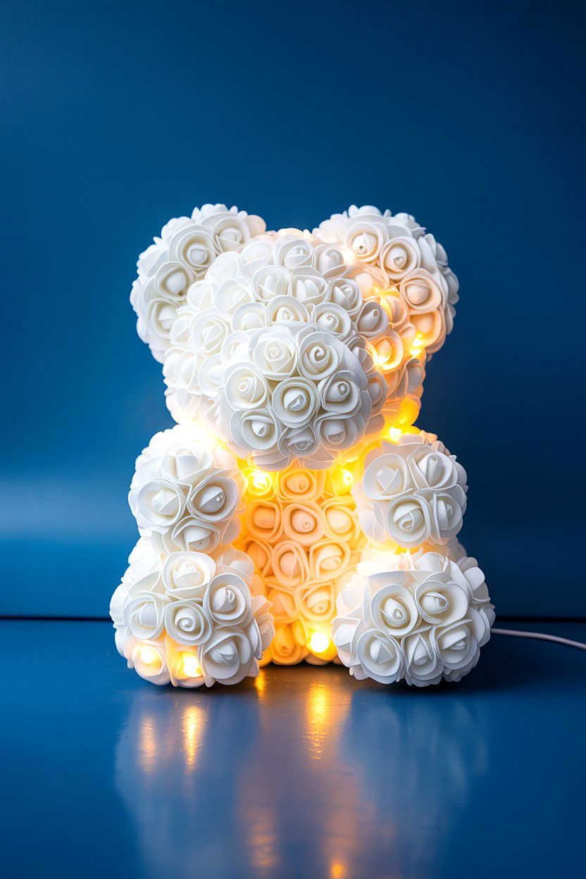 Light Up Rose Bear - 25 Valentine's Day Rose Bear Ideas
