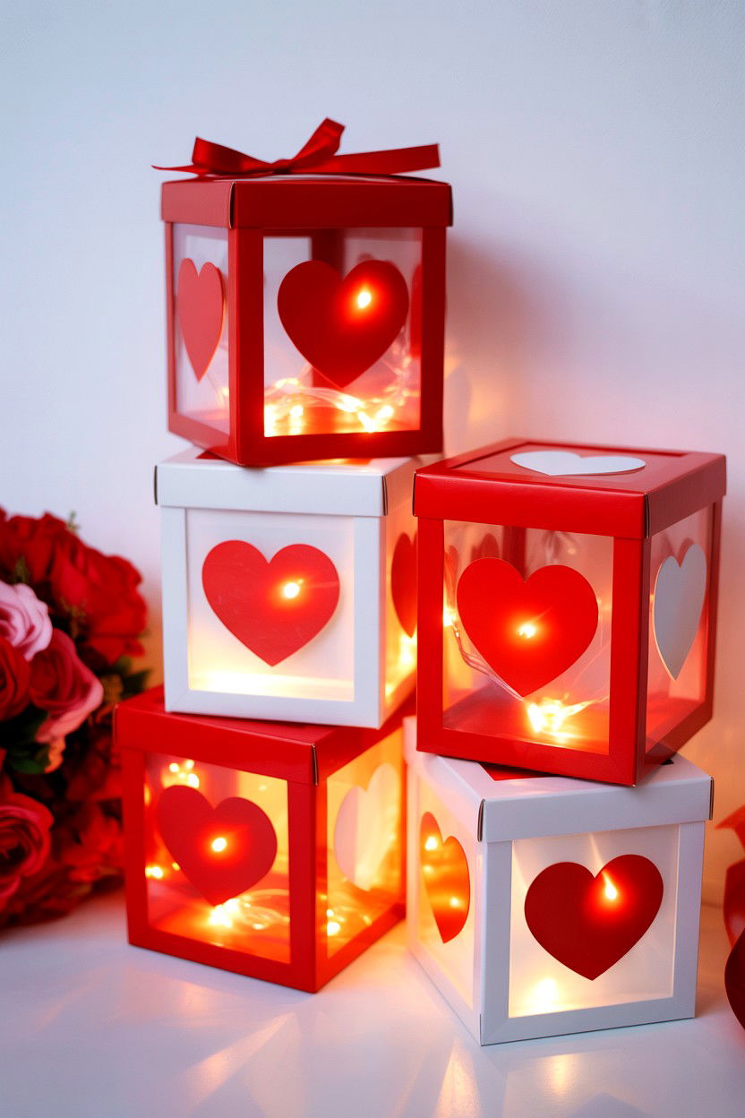 Lighted Valentine Boxes - 25 Valentine's Day Pathway Decoration Ideas
