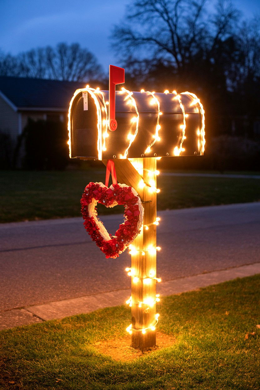 Lighted Valentine Mailbox - 25 Valentine's Day Mailbox Decorating Ideas